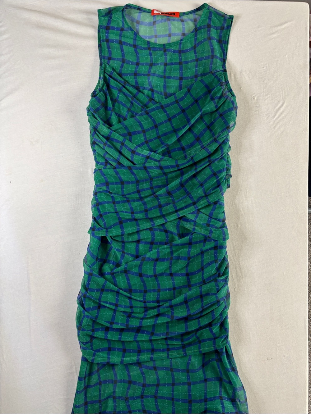 Simon Miller Green and Blue Plaid Midi Dress